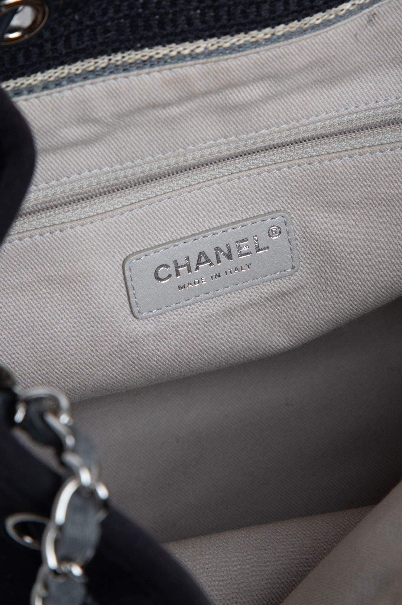 Chanel Black CC Deauville Drawstring Bucket Bag