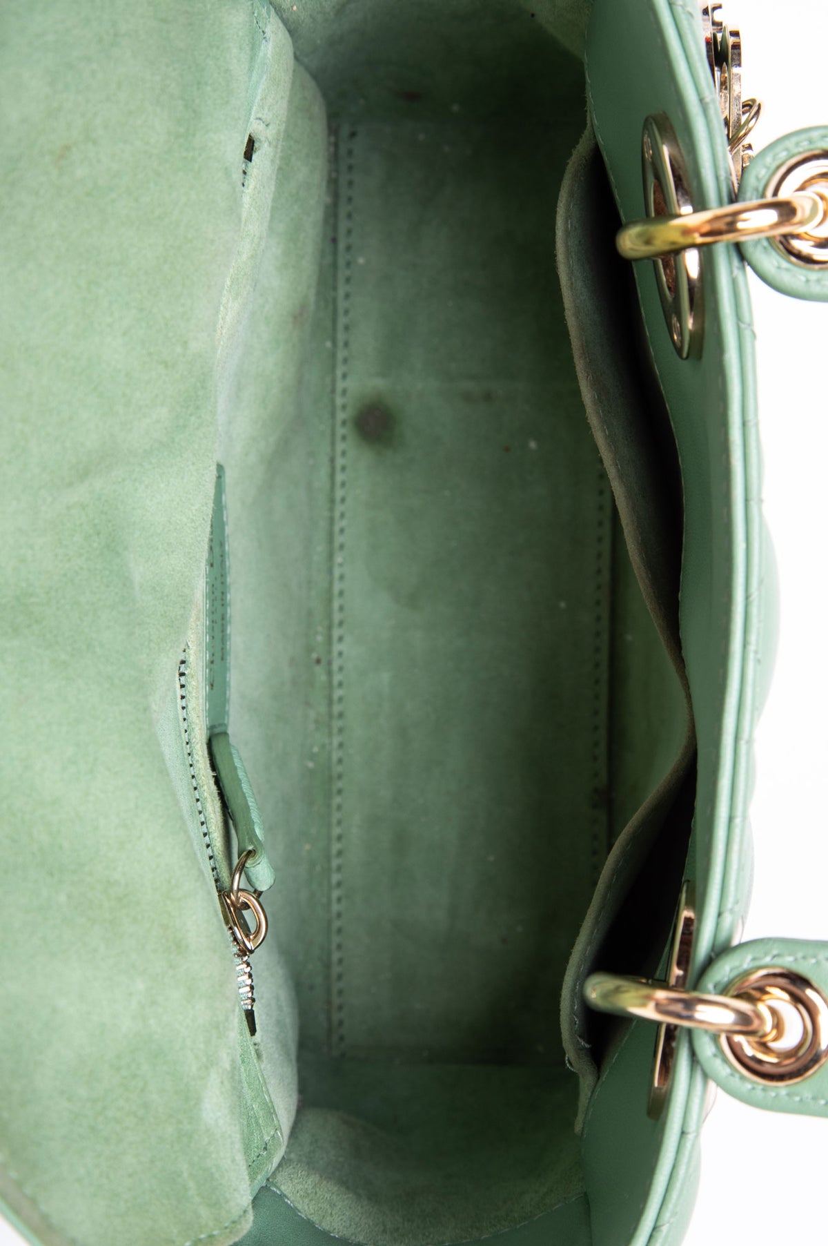 Christian Dior Small Matcha Green Lambskin ABCDior Lady Dior