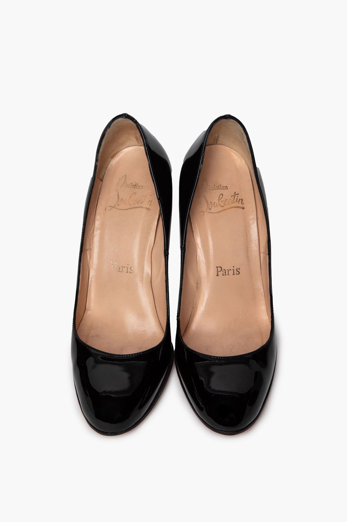 Christian Louboutin Black Patent Simple Pump 85 Size 35.5