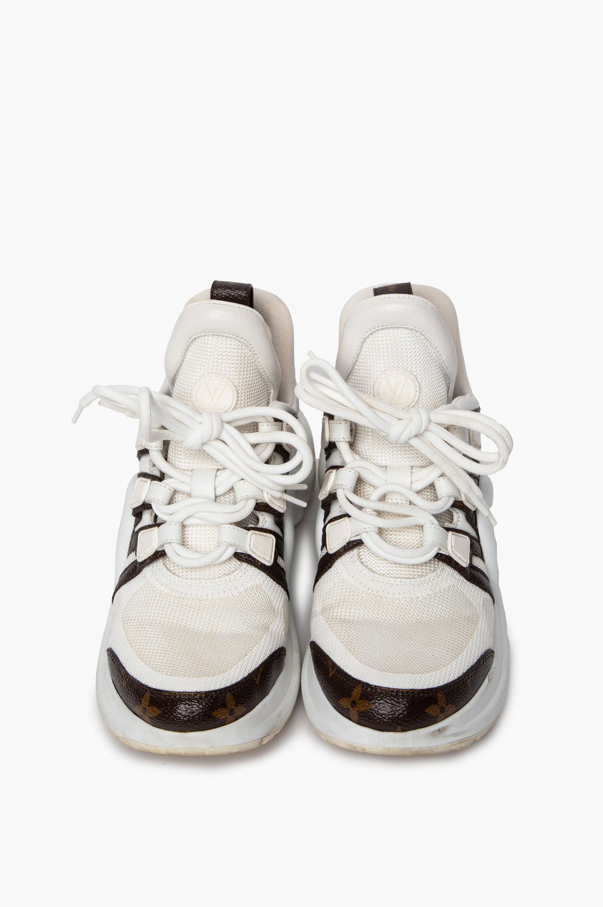Louis Vuitton White/Monogram Canvas LV Archlight Sneakers Size 36.5