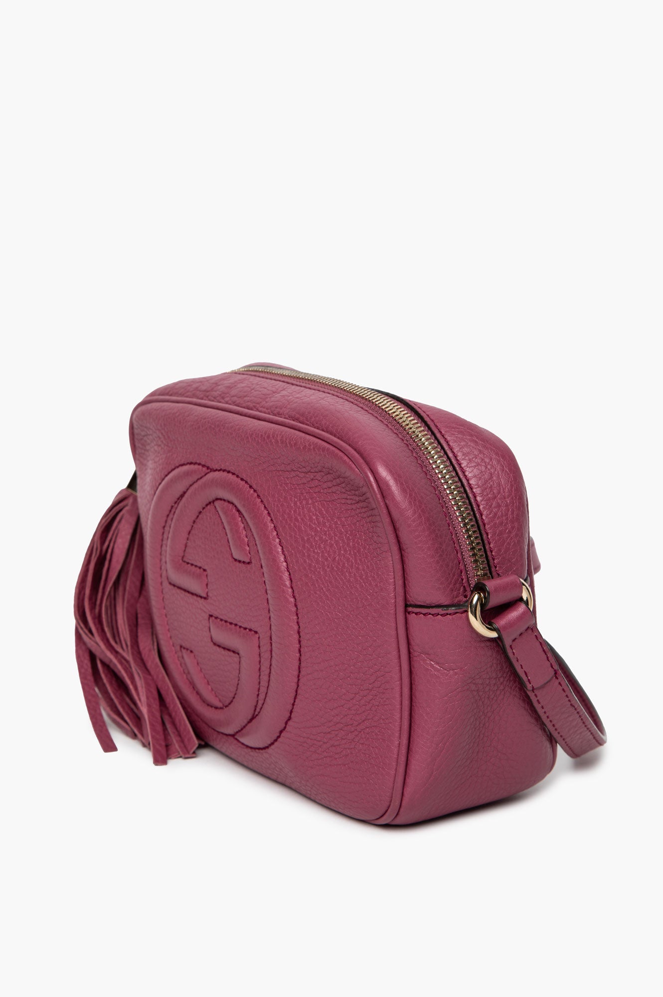 Gucci Peonia Pebbled Calfskin Small Soho Disco Crossbody Bag