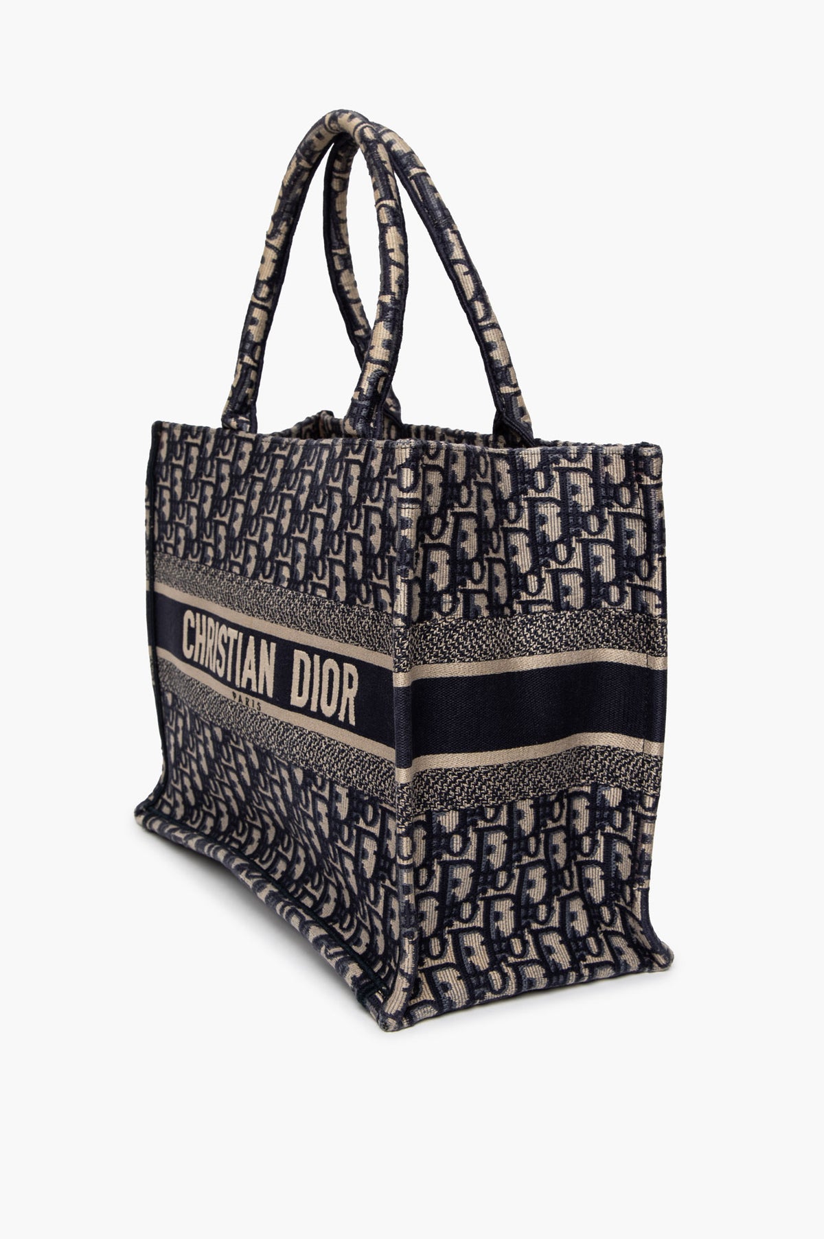 Christian Dior Blue Oblique Canvas Book Tote