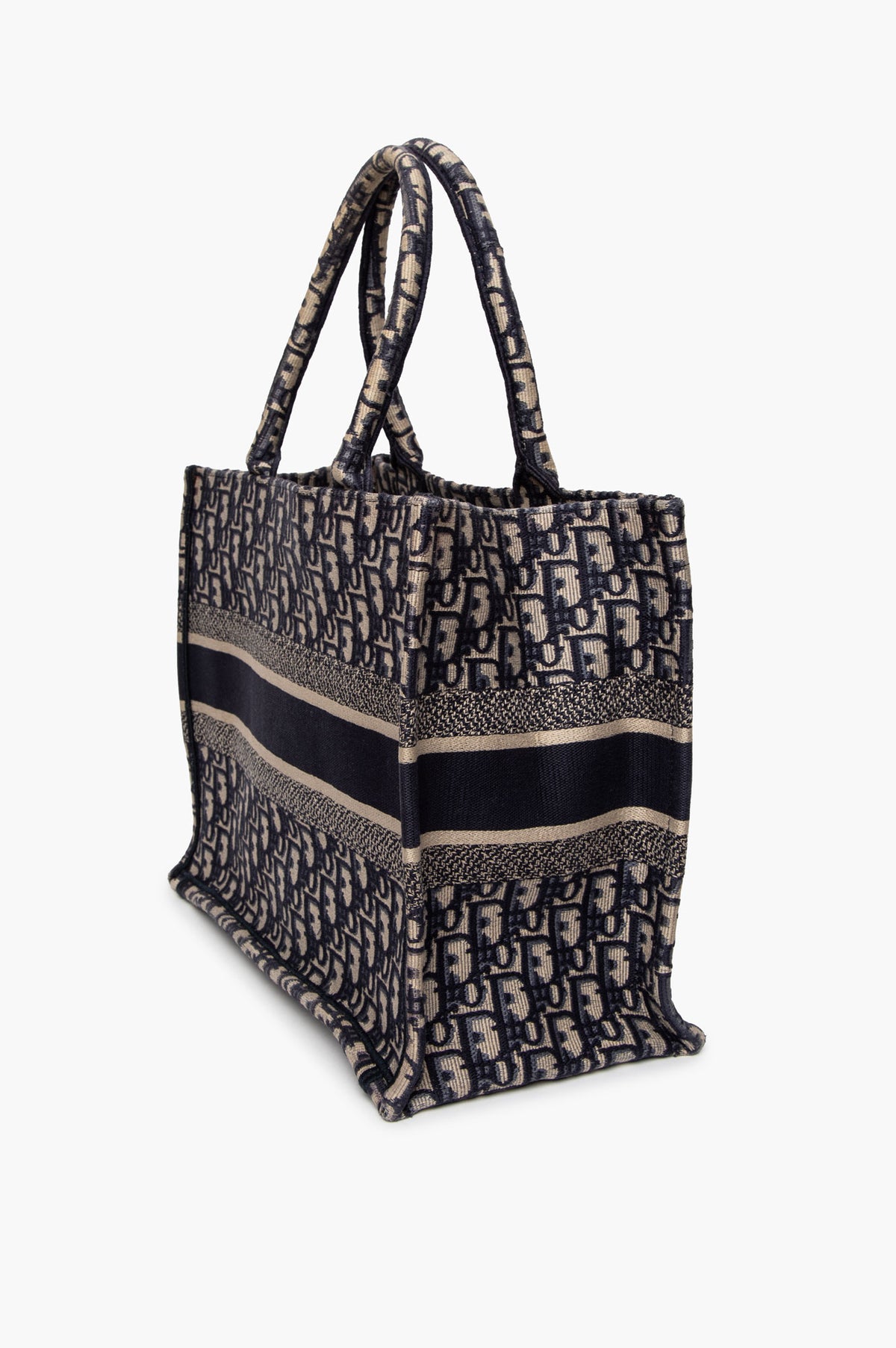 Christian Dior Blue Oblique Canvas Book Tote