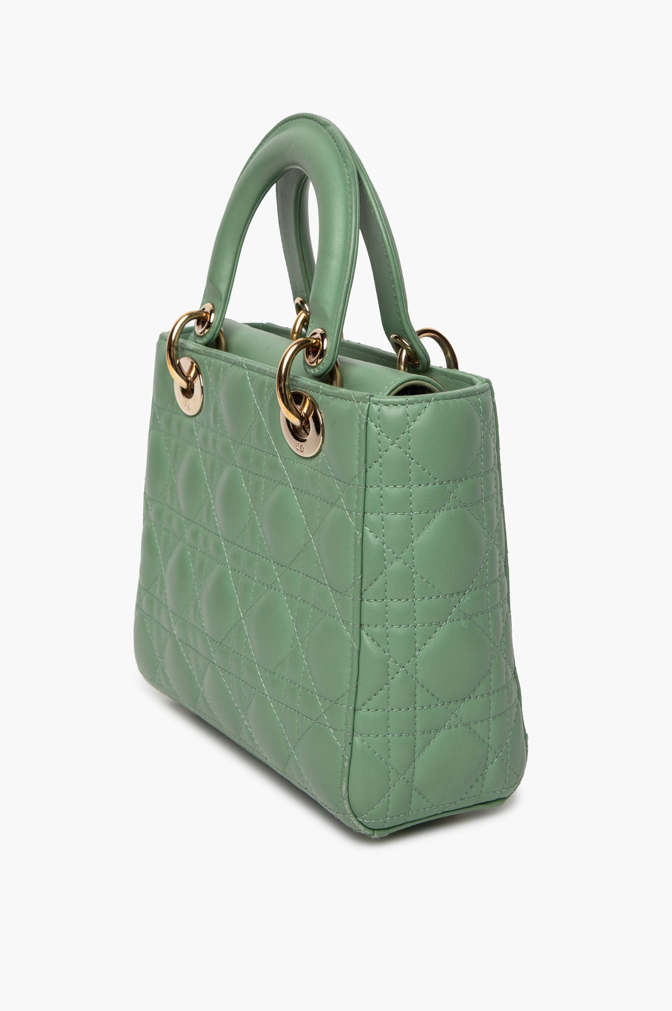 Christian Dior Small Matcha Green Lambskin ABCDior Lady Dior