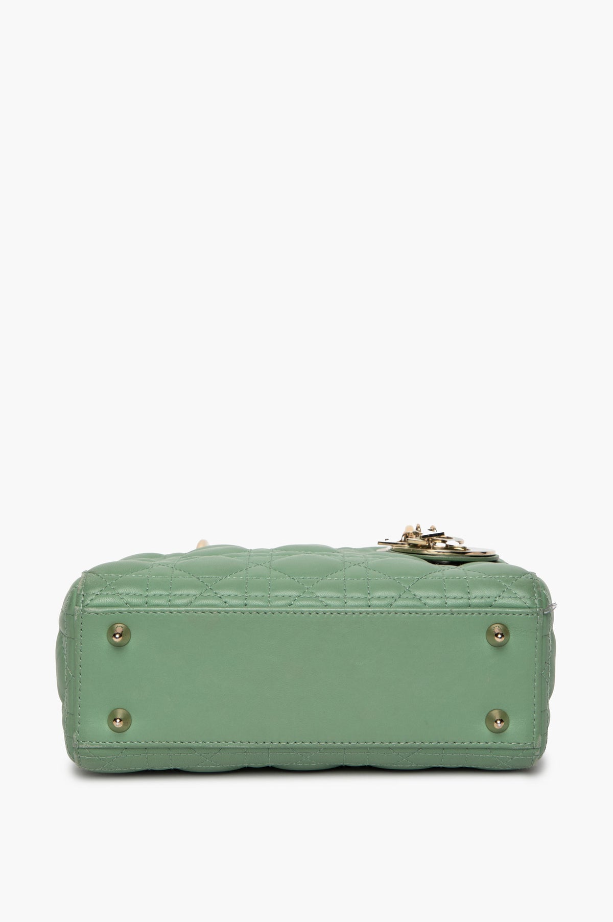 Christian Dior Small Matcha Green Lambskin ABCDior Lady Dior