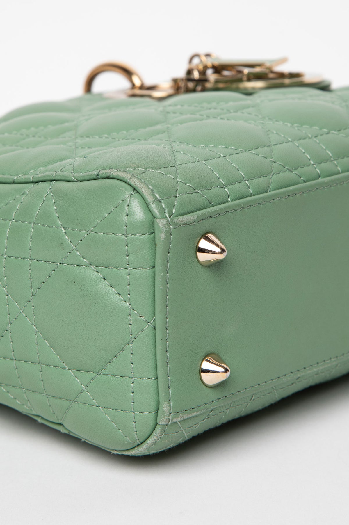 Christian Dior Small Matcha Green Lambskin ABCDior Lady Dior
