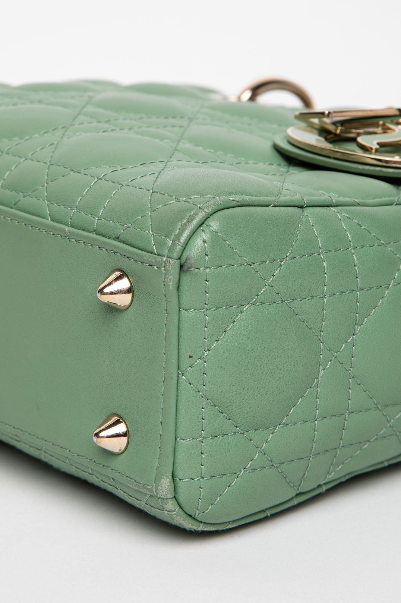 Christian Dior Small Matcha Green Lambskin ABCDior Lady Dior
