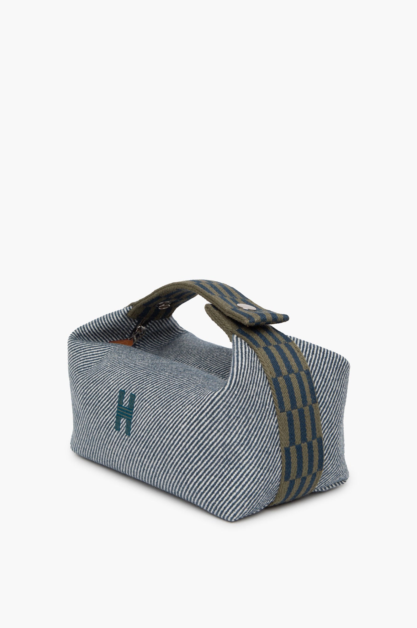 Hermes Blue Brade-A-Brac Medium Bag with Strap