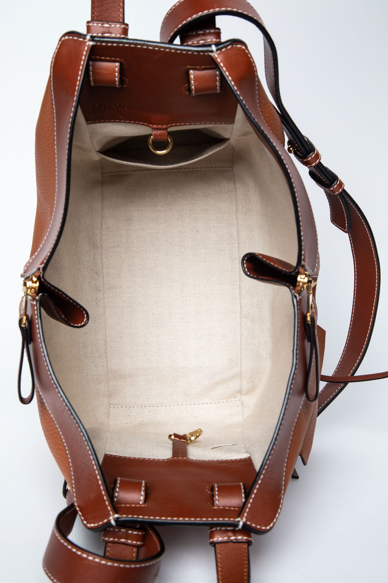 Loewe Brown Leather Medium Hammock Bag