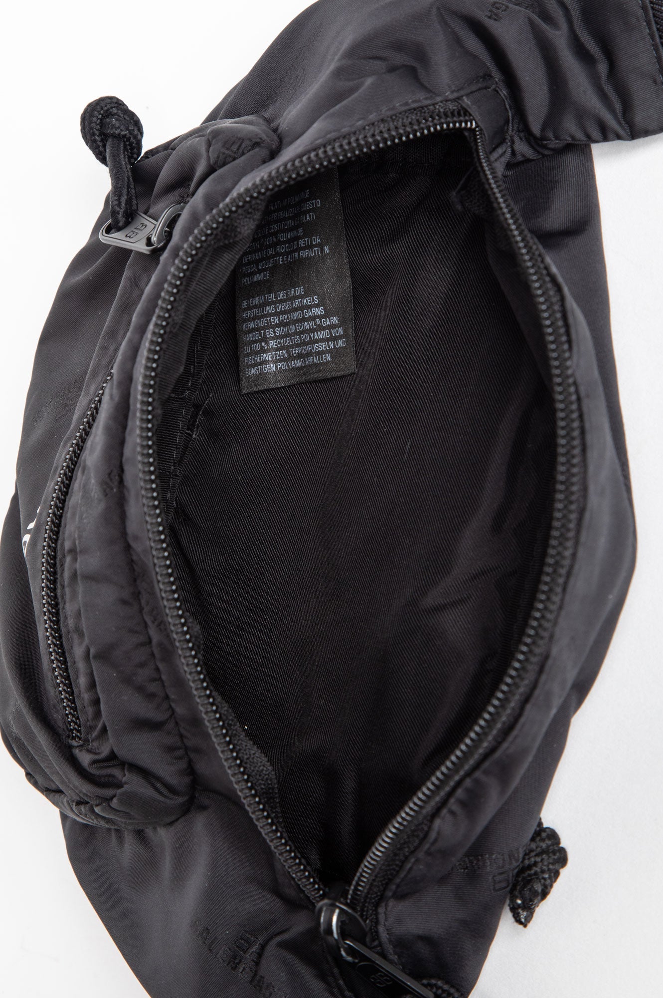 Balenciaga Black Recycled Nylon Logo Belt Bag