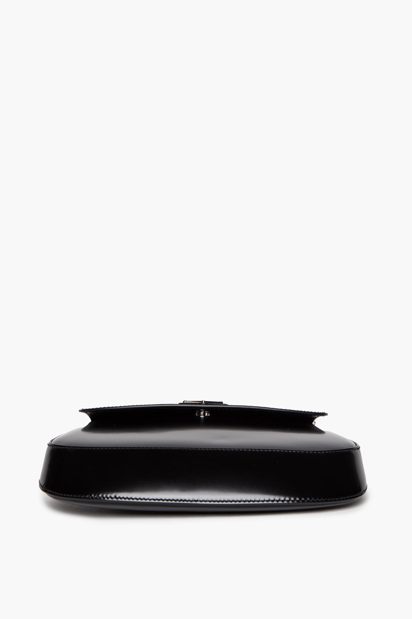 Prada Black Shiny Calfskin Cleo Shoulder Bag