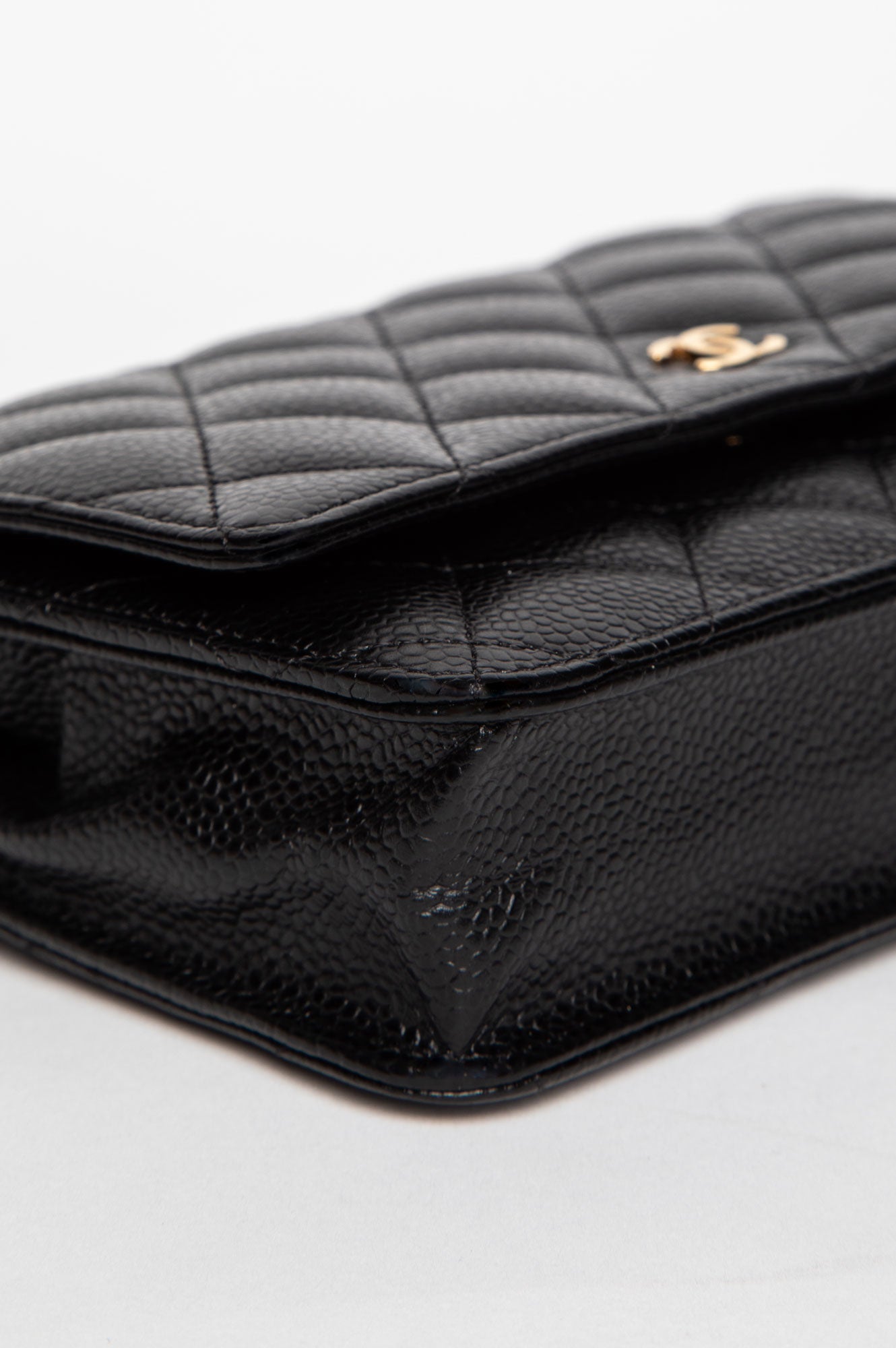 Chanel Black Caviar GHW Wallet on Chain