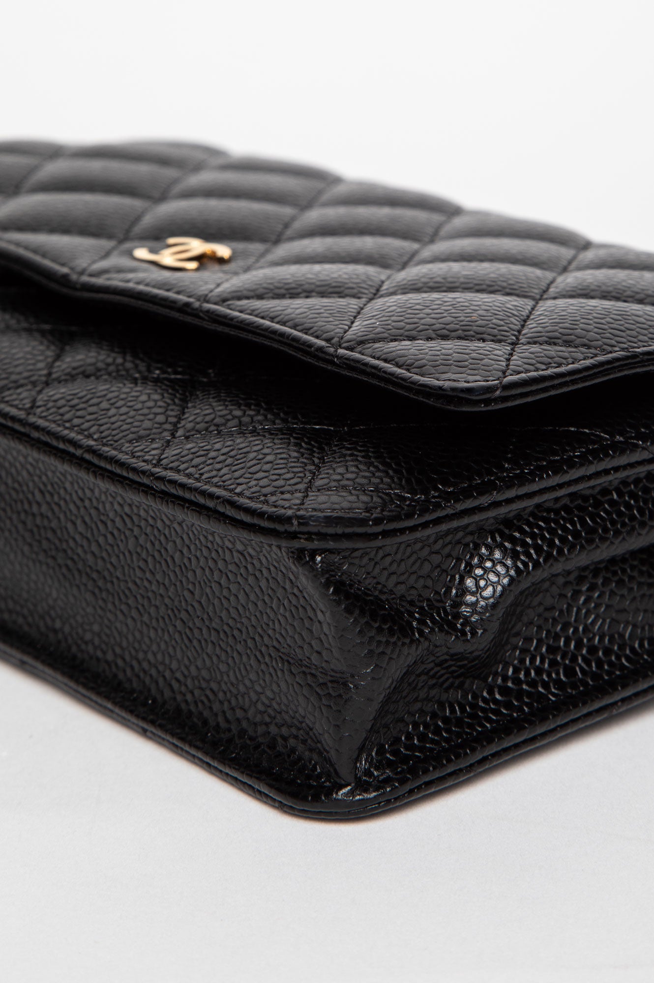 Chanel Black Caviar GHW Wallet on Chain