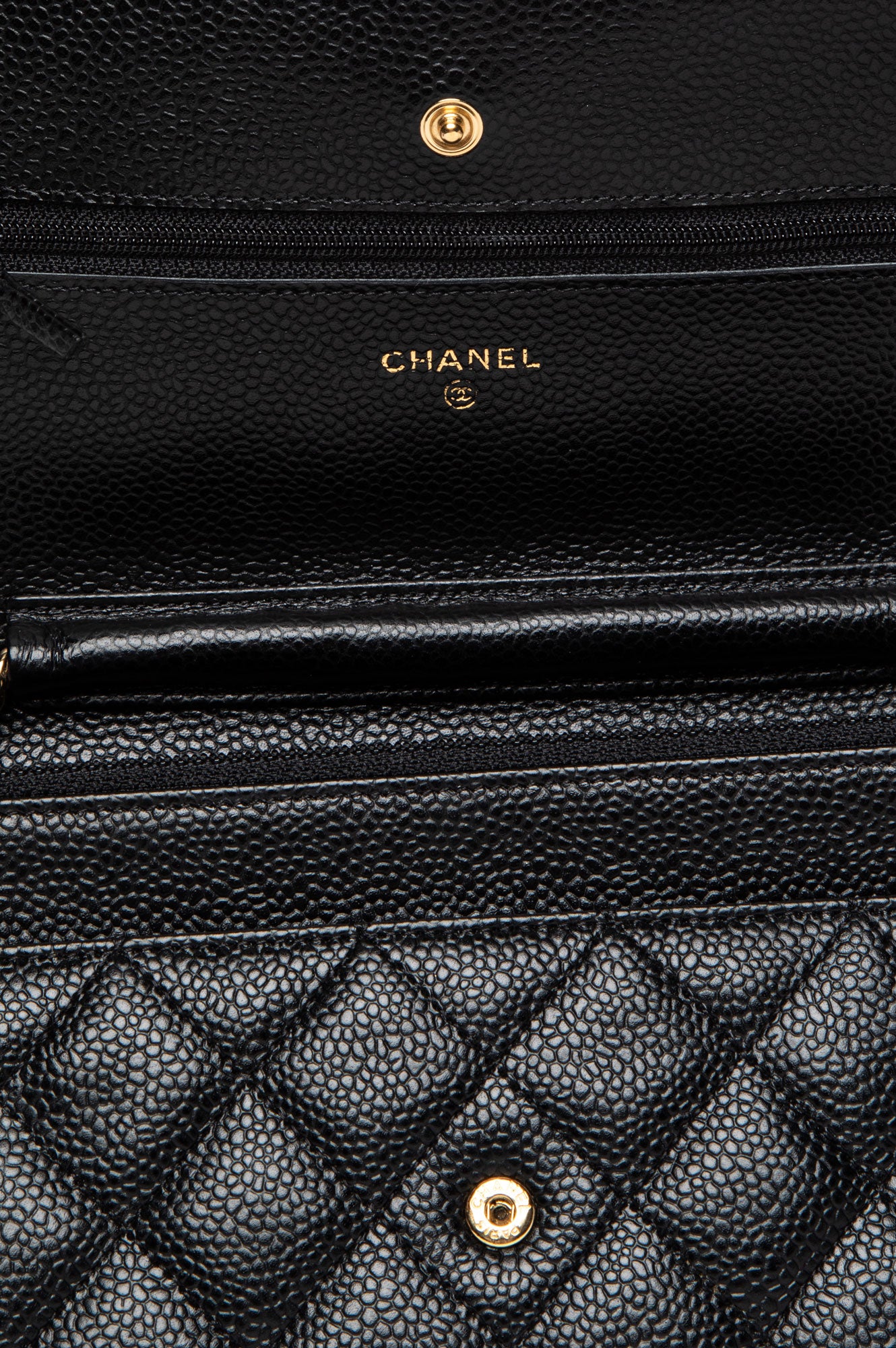 Chanel Black Caviar GHW Wallet on Chain