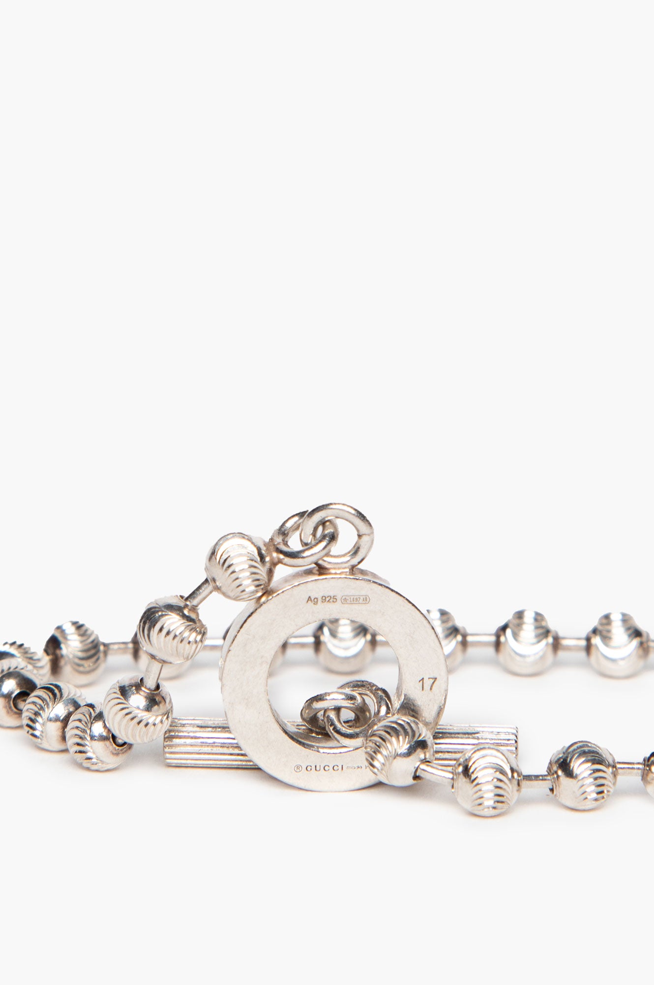 Gucci Sterling Silver Boule Toggle Bracelet