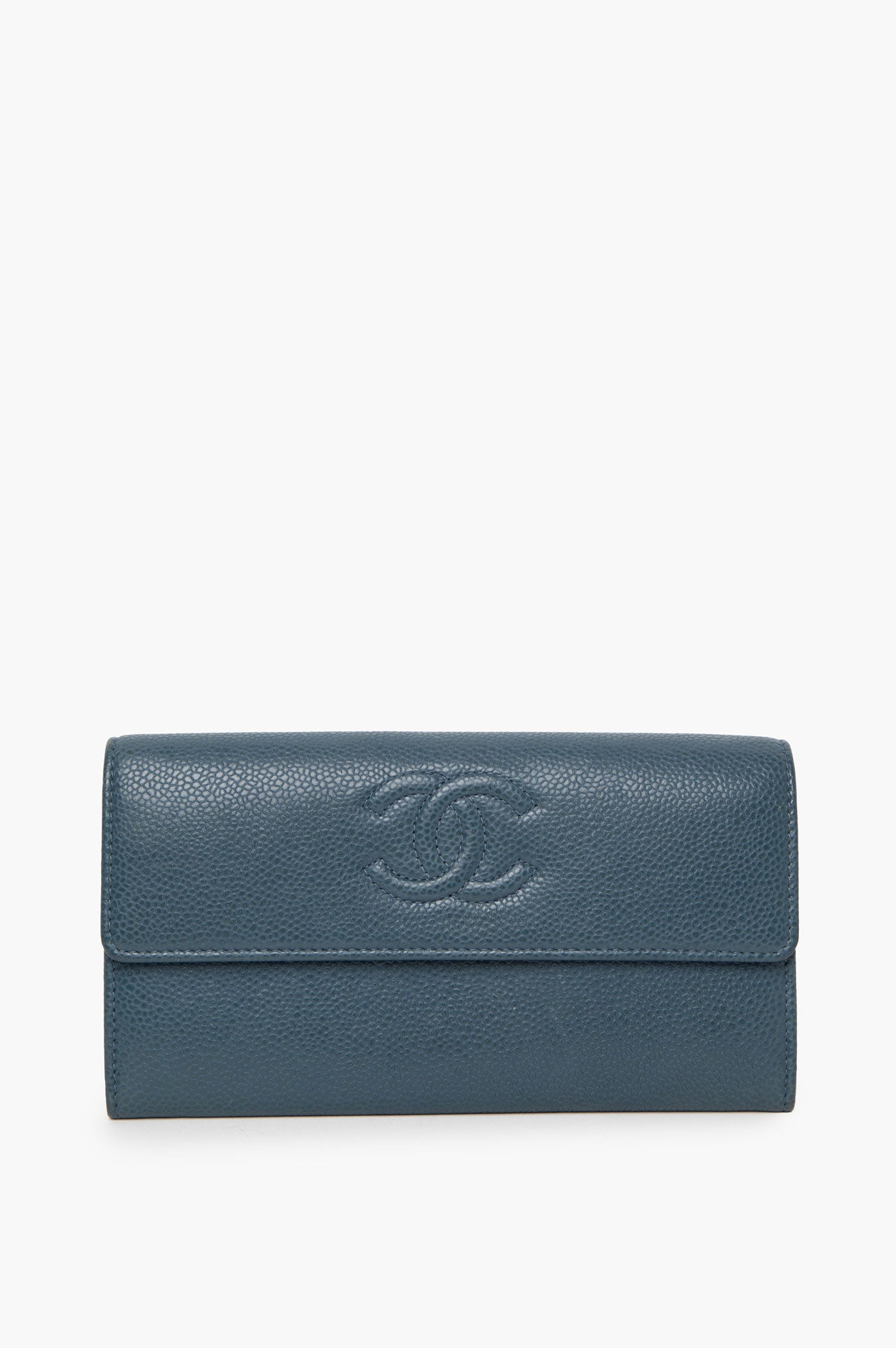 Chanel Blue Bifold Long Wallet