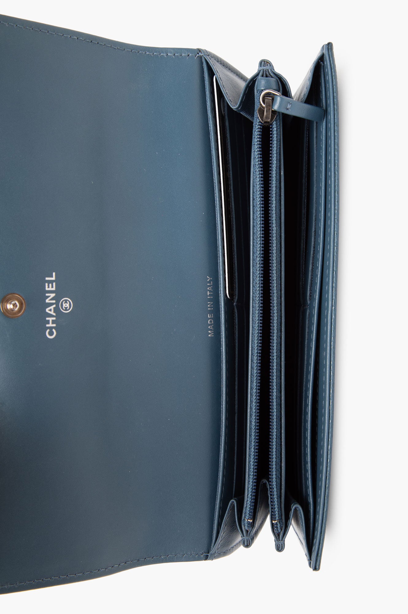 Chanel Blue Bifold Long Wallet