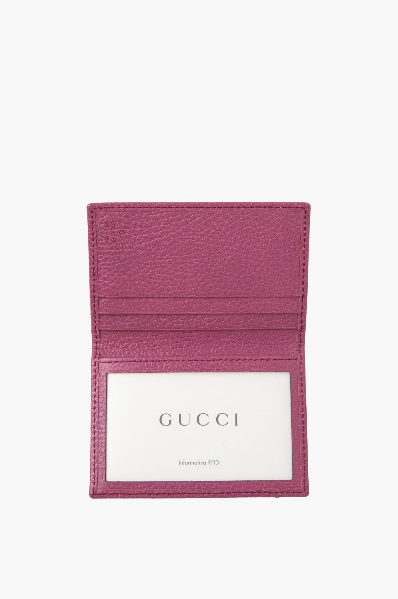 Gucci Purple Calfskin Leather Logo Wallet