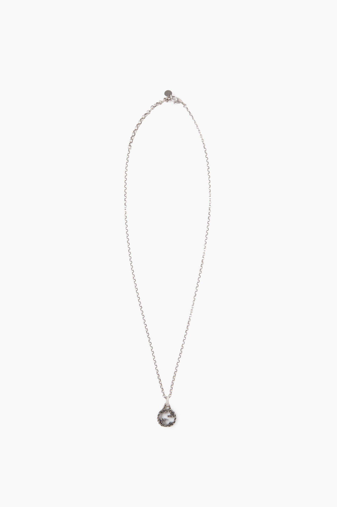 Gucci Sterling Silver GG Logo Necklace Men's