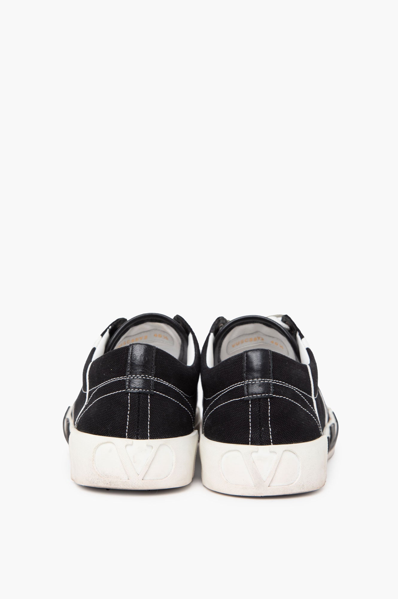 Valentino Black V Logo Canvas Sneaker Size 40.5