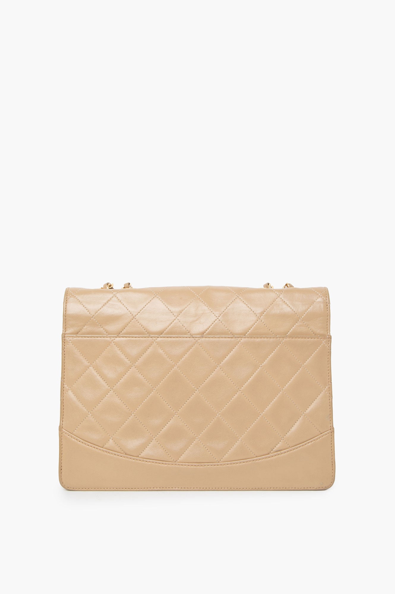 Chanel Beige Matelasse Leather Vintage Flap Bag