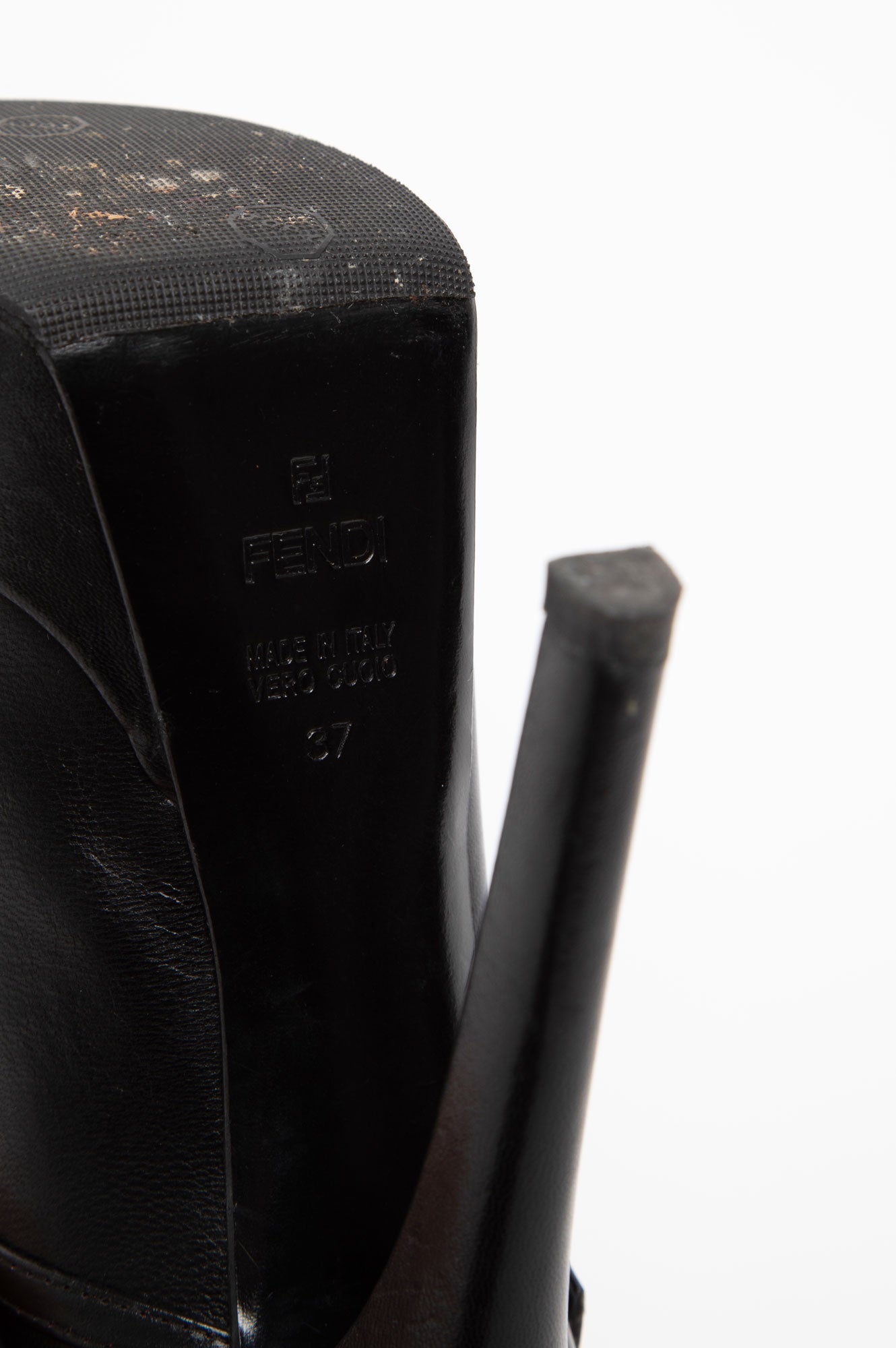Fendi Black Leather Mary Jane Platform Pumps Size 37