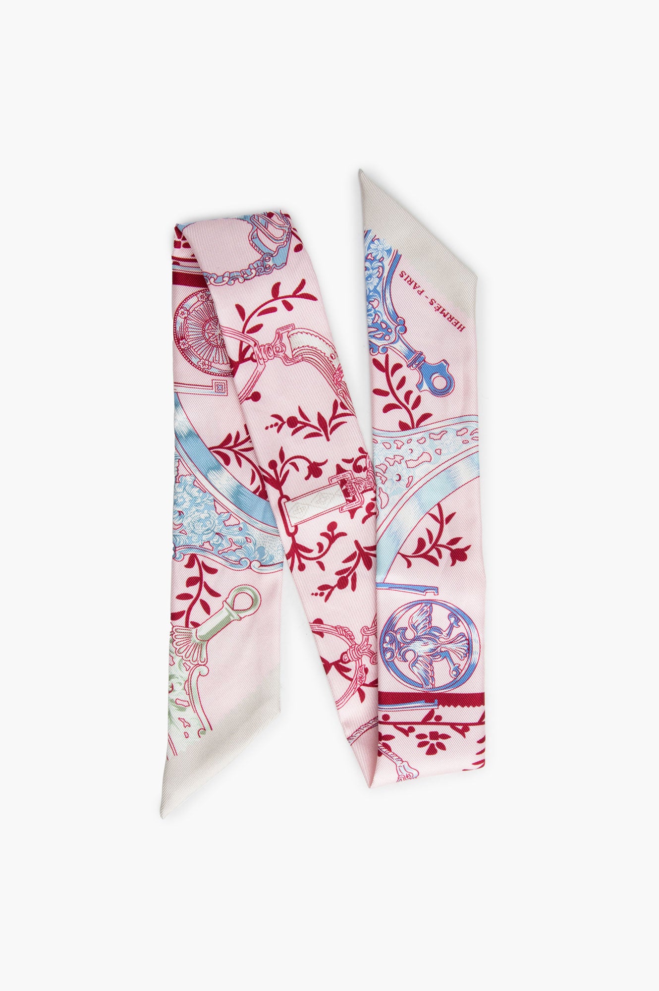 Hermes Pink Etriers Remix Silk Twilly