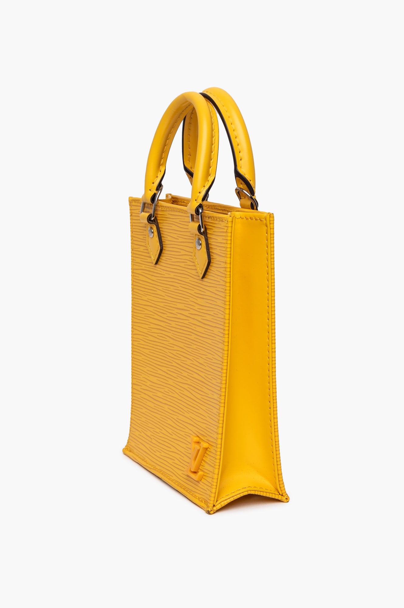Louis Vuitton Yellow Epi Sac Plat Petit with Strap