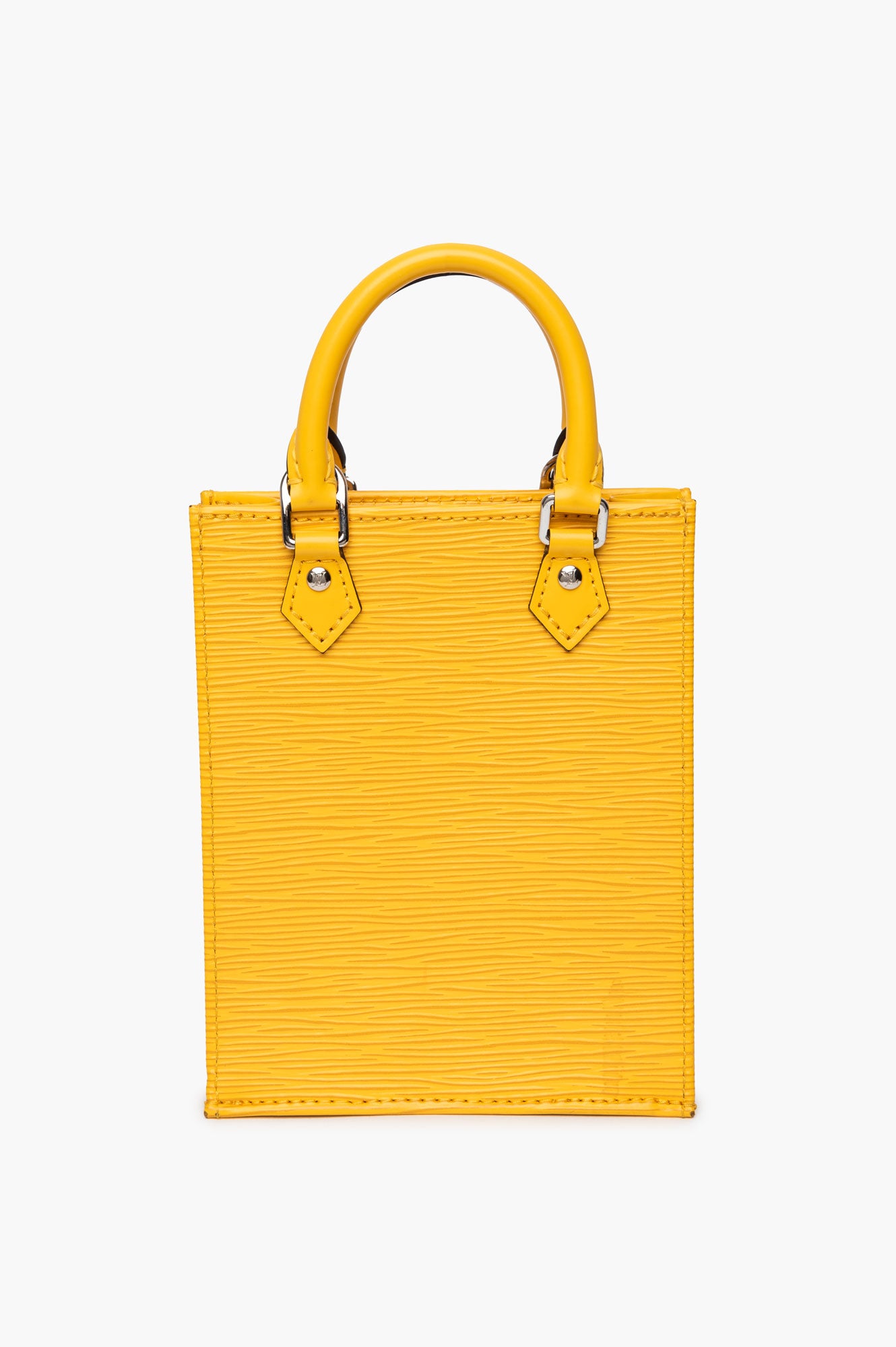 Louis Vuitton Yellow Epi Sac Plat Petit with Strap