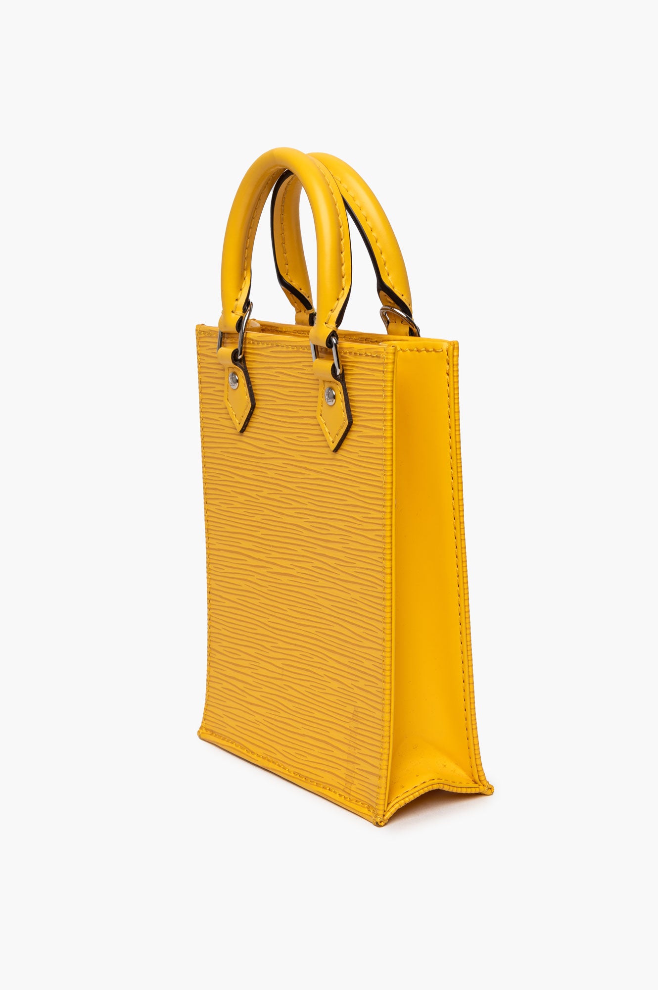 Louis Vuitton Yellow Epi Sac Plat Petit with Strap