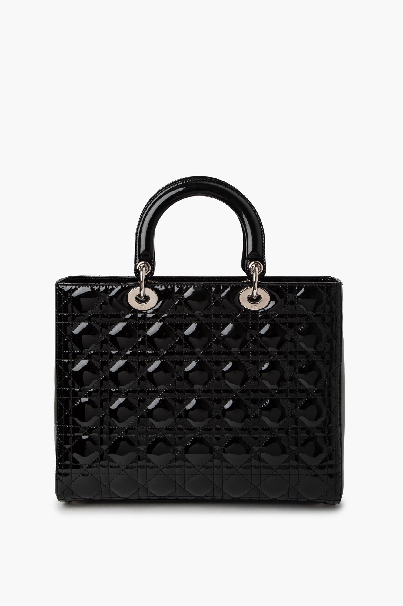 Christian Dior Large Black Patent Lady Dior