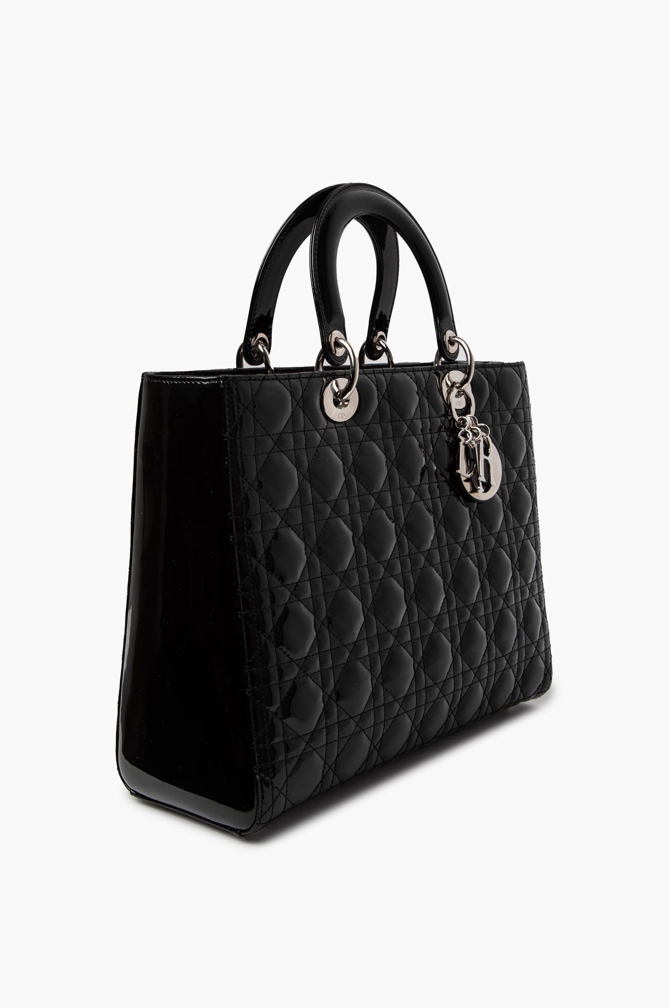 Christian Dior Large Black Patent Lady Dior