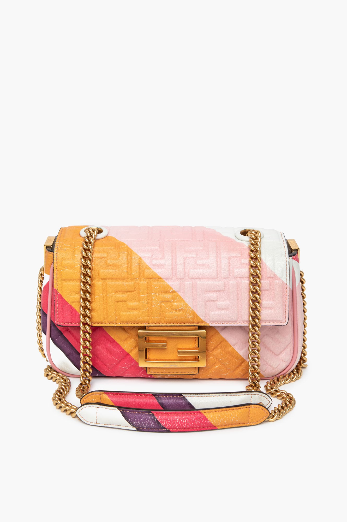 Fendi Multicolor Baguette Chain Midi Bag