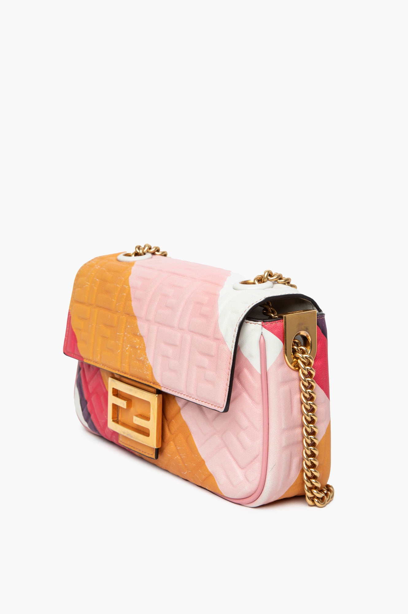 Fendi Multicolor Baguette Chain Midi Bag