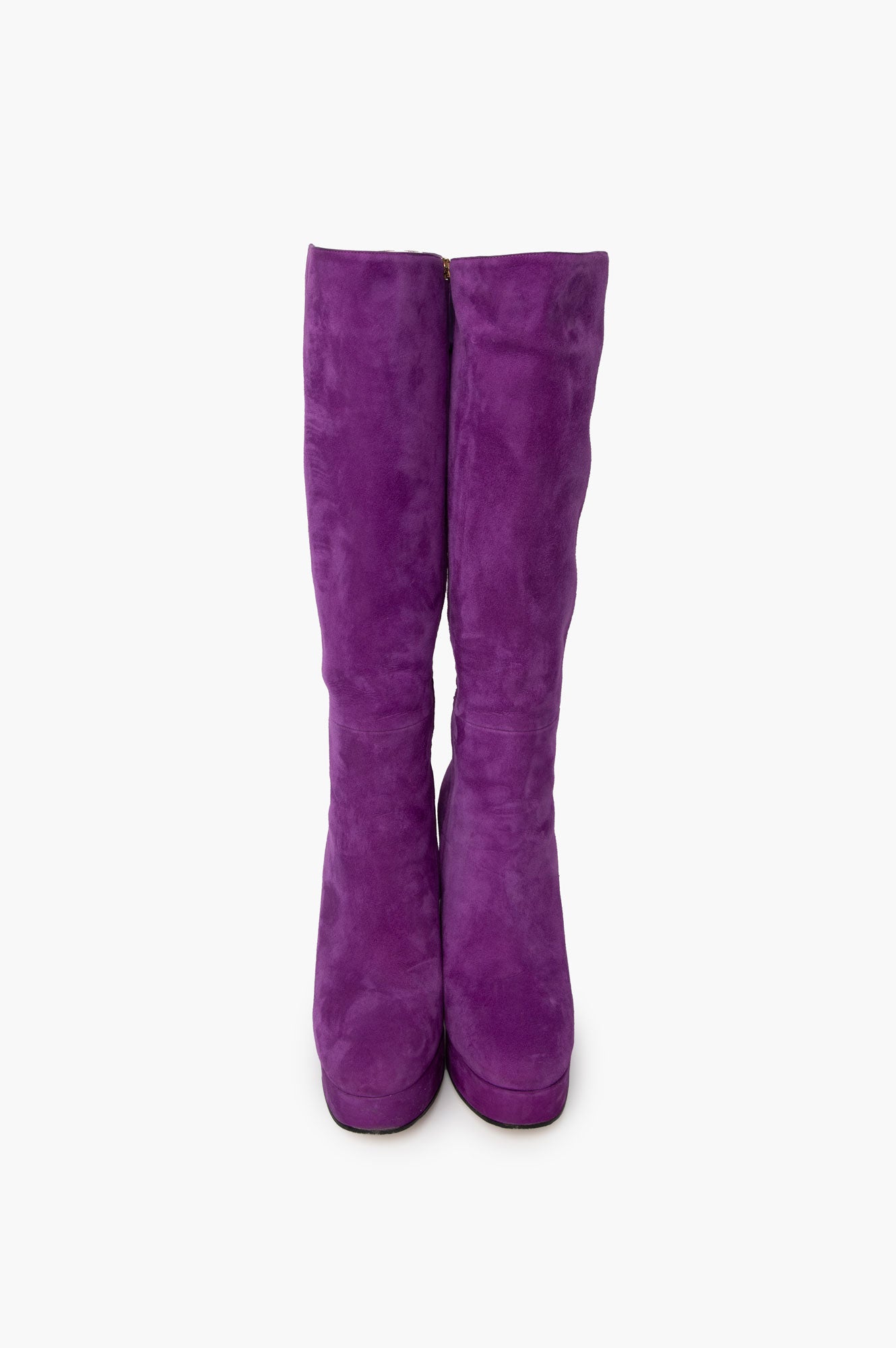 Gucci Purple Suede Knee High Boots Size 41