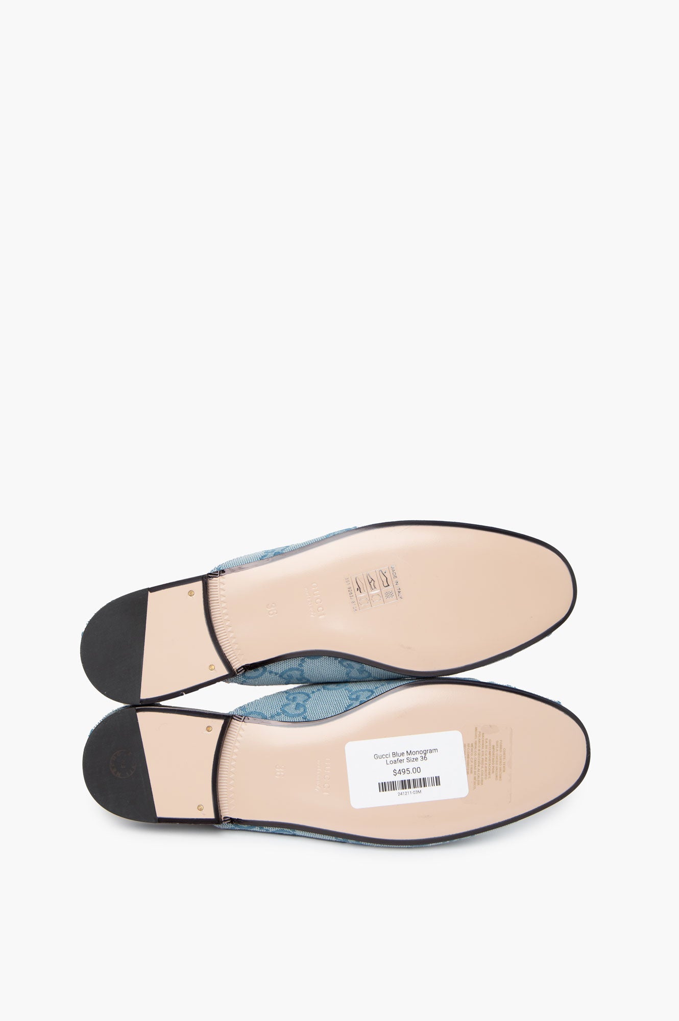 Gucci Blue Monogram Loafer Size 36