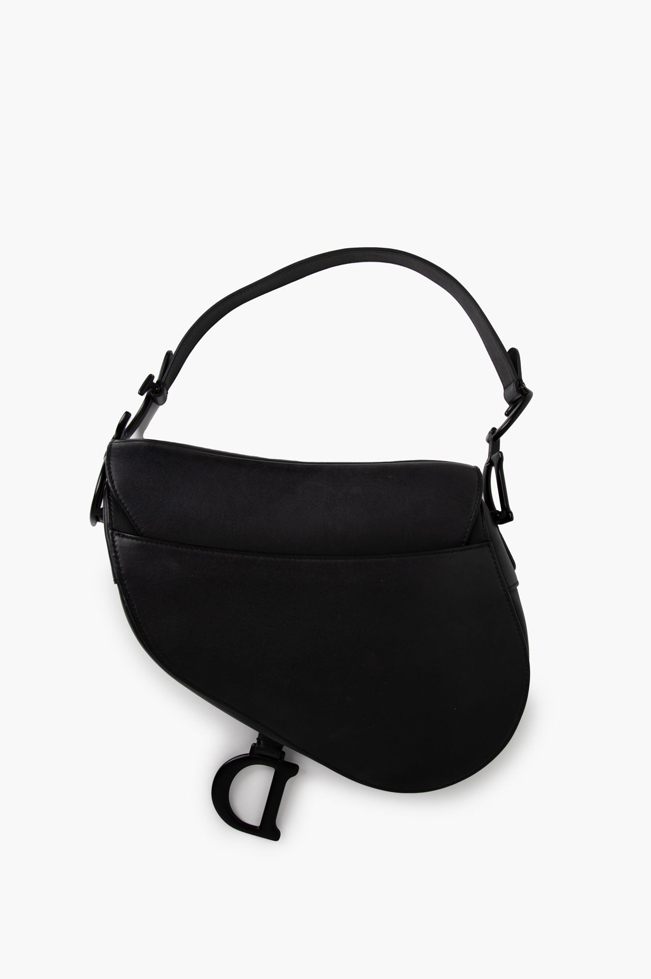 Christian Dior Black Matte Medium Saddle Bag