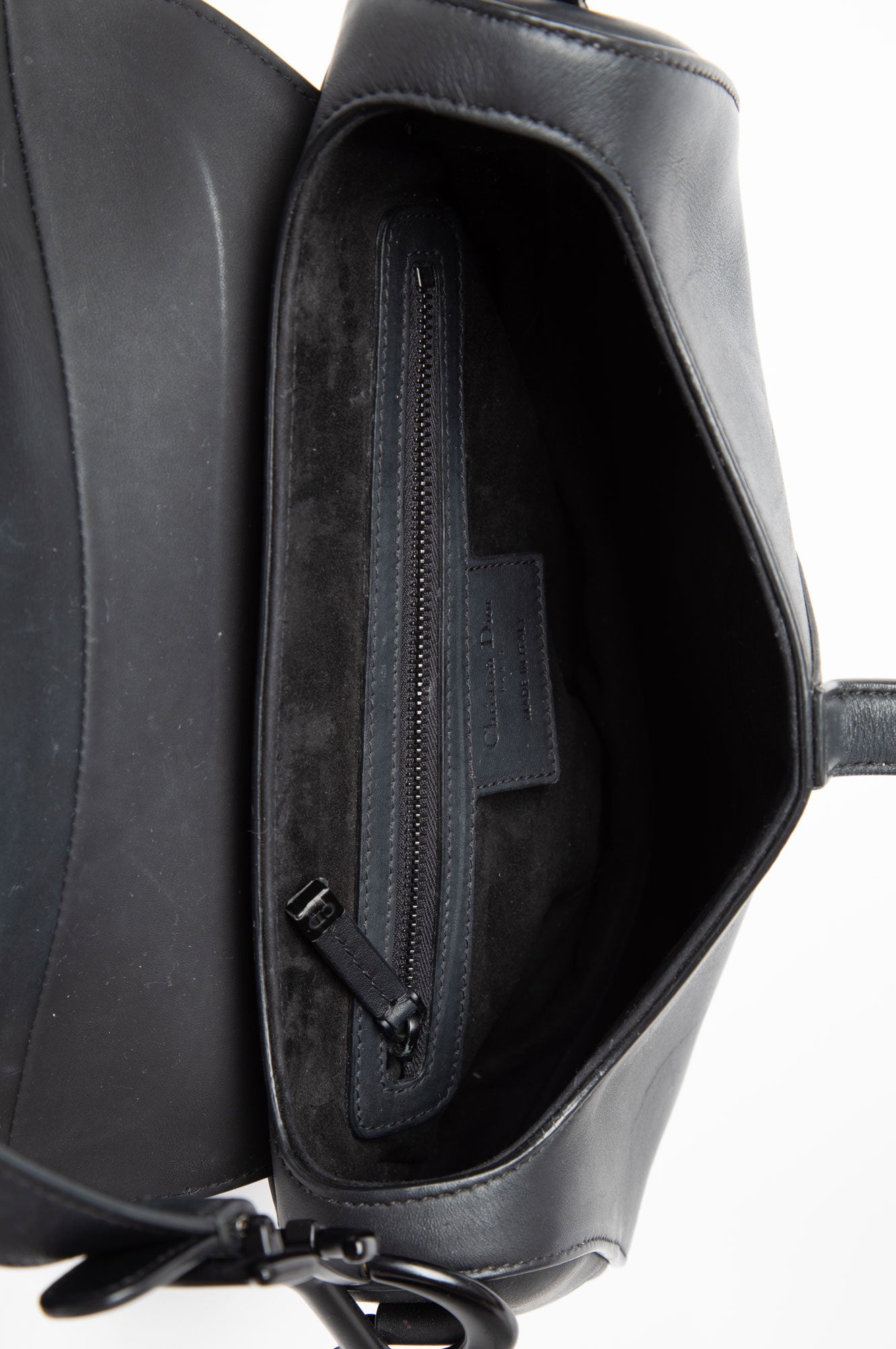 Christian Dior Black Matte Medium Saddle Bag