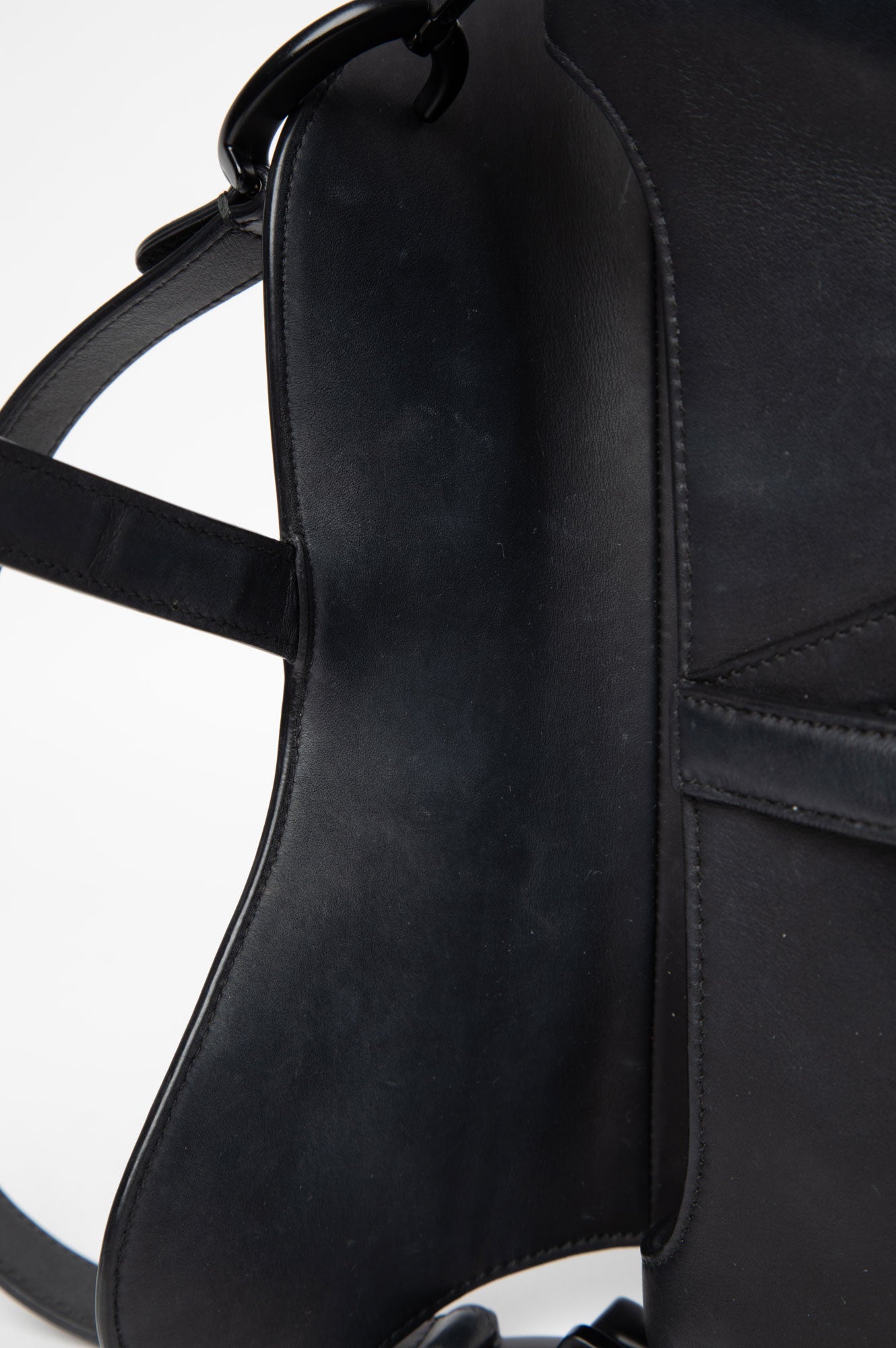 Christian Dior Black Matte Medium Saddle Bag