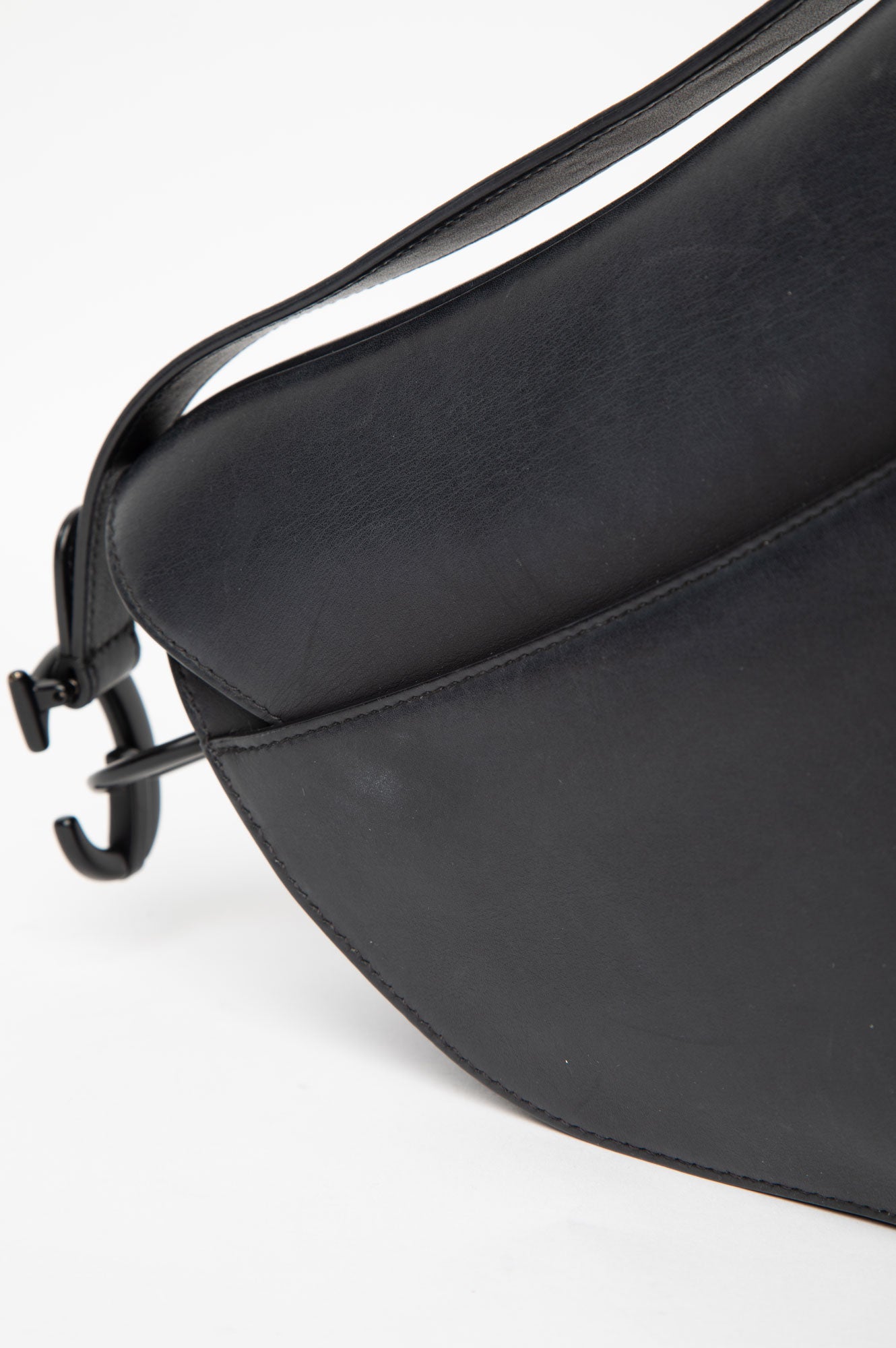 Christian Dior Black Matte Medium Saddle Bag