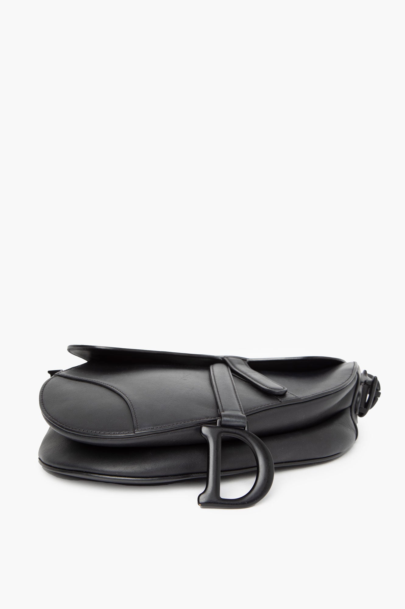 Christian Dior Black Matte Medium Saddle Bag