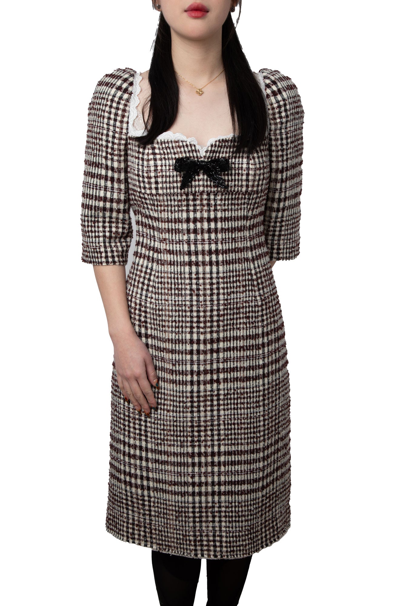 Shushu/Tong Brown Check Minidress Size 10