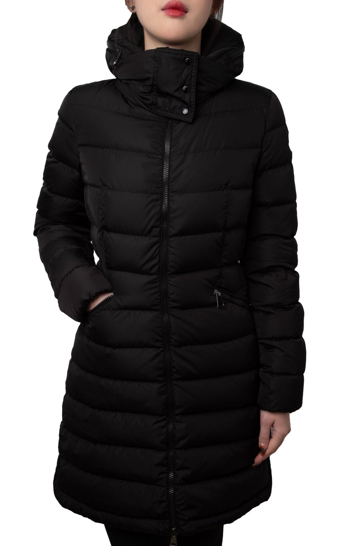 Moncler Black Long Down Jacket Size 0