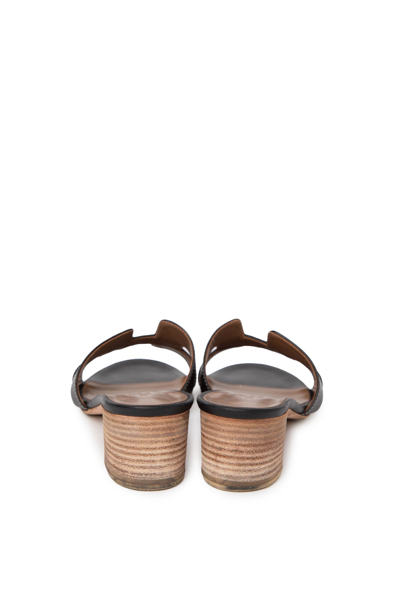 Hermes Black Oasis Sandals Size 36.5