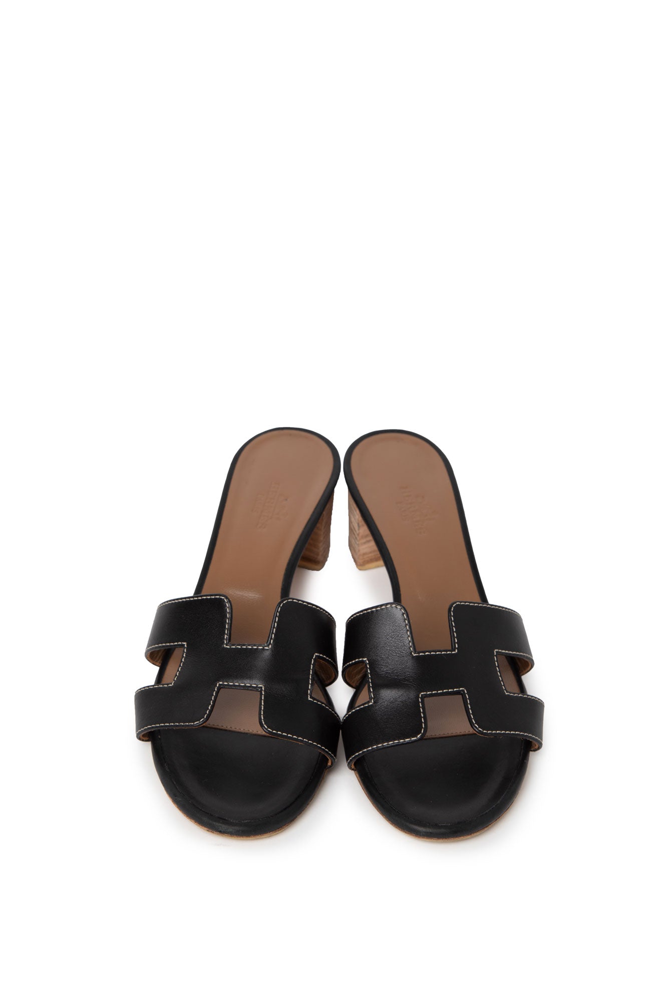 Hermes Black Oasis Sandals Size 36.5
