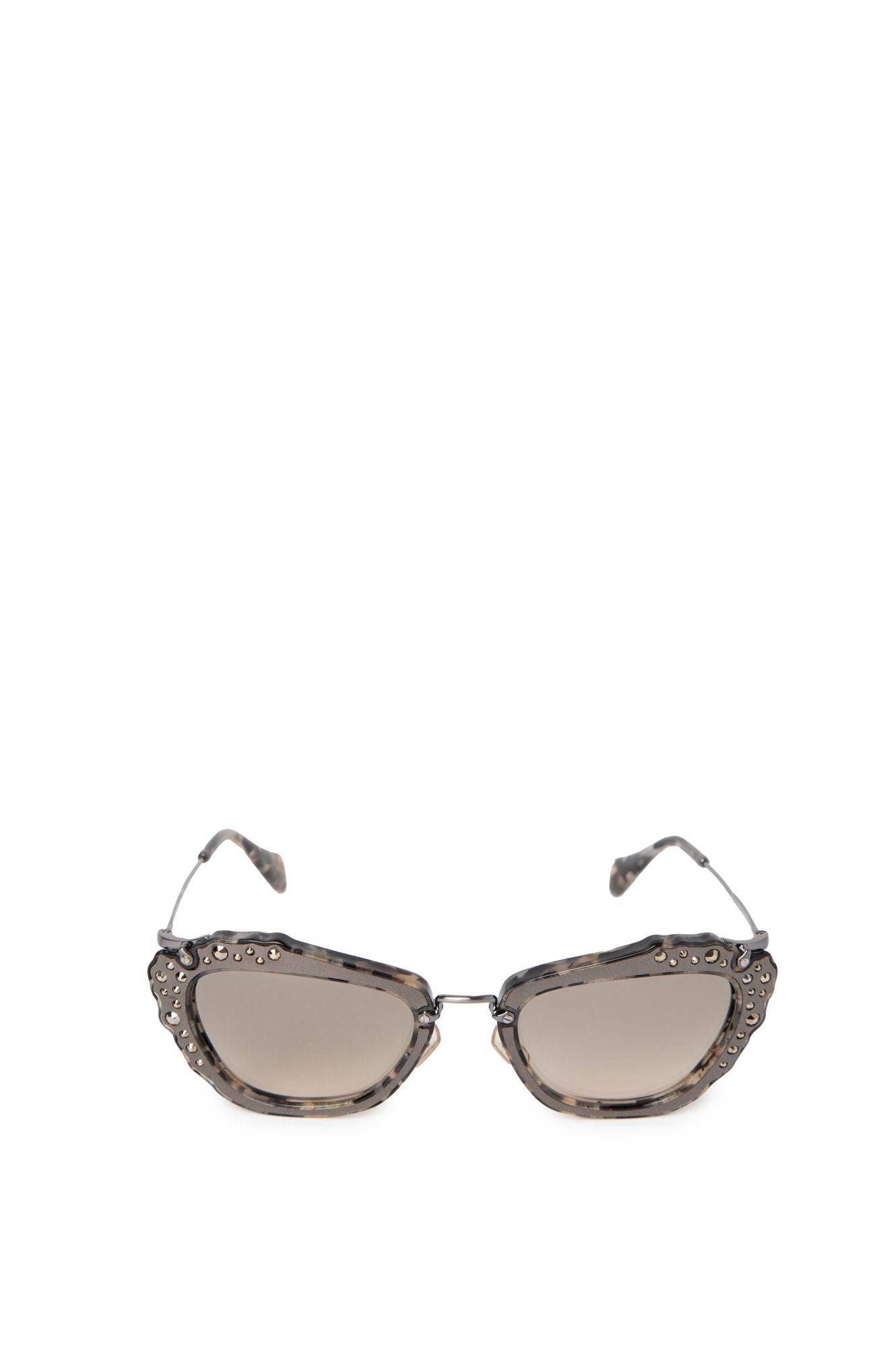 Miu Miu Grey Cat Eye Diamond Sunglasses