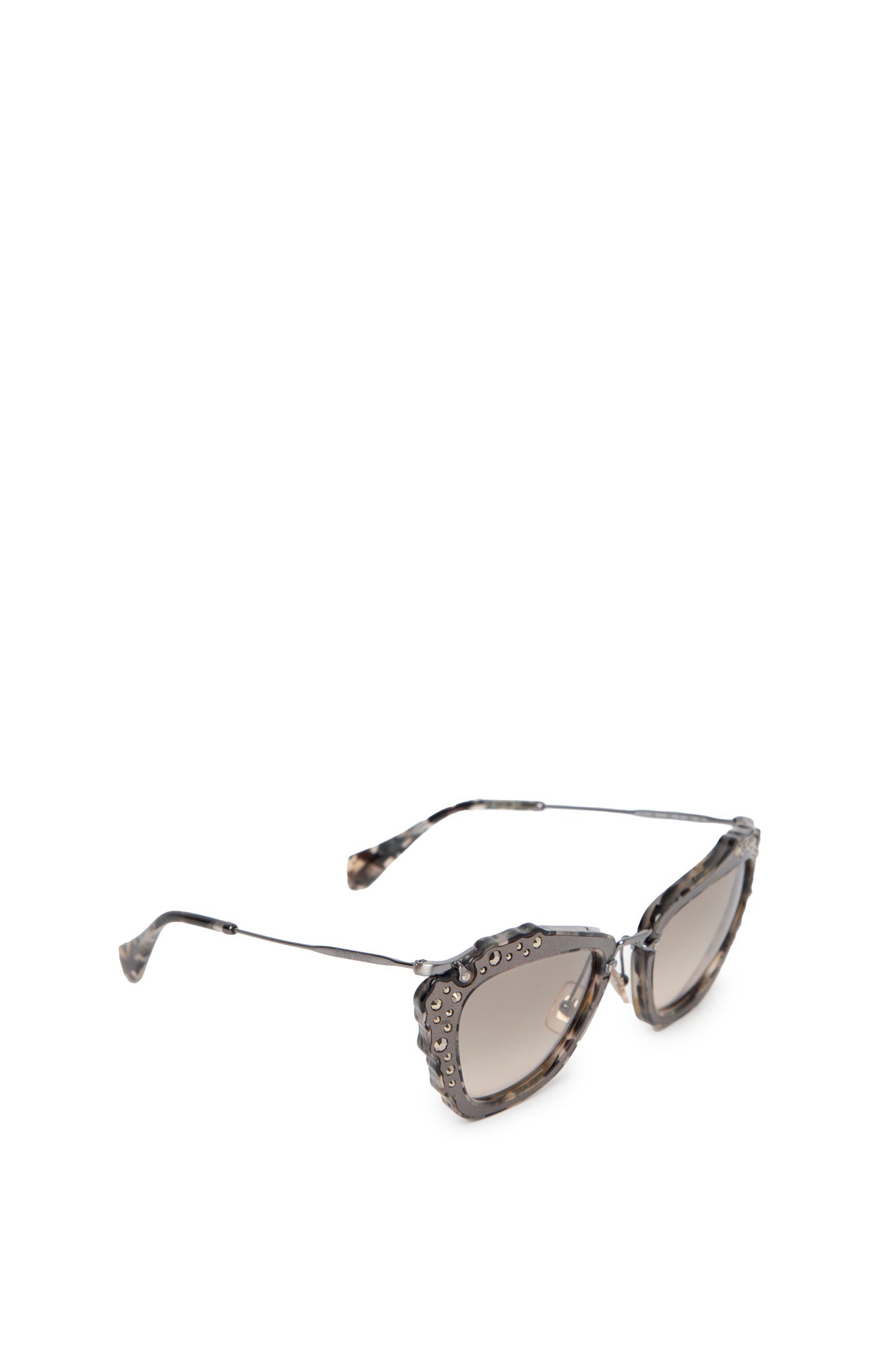 Miu Miu Grey Cat Eye Diamond Sunglasses