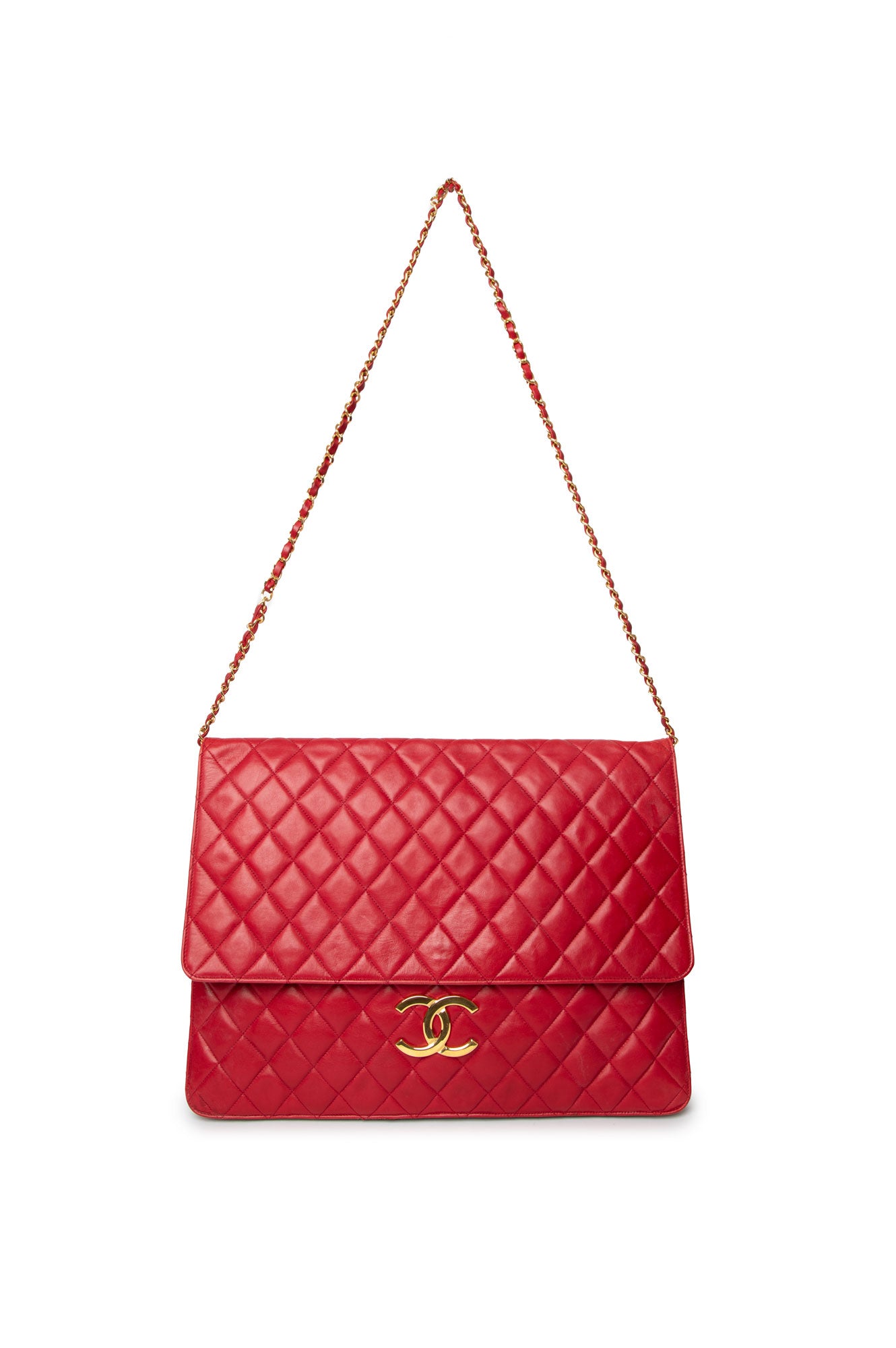 Chanel Vintage Red Classic 3 Way Flap Bag