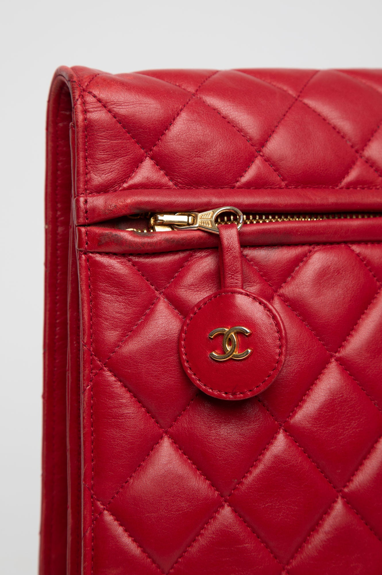Chanel Vintage Red Classic 3 Way Flap Bag