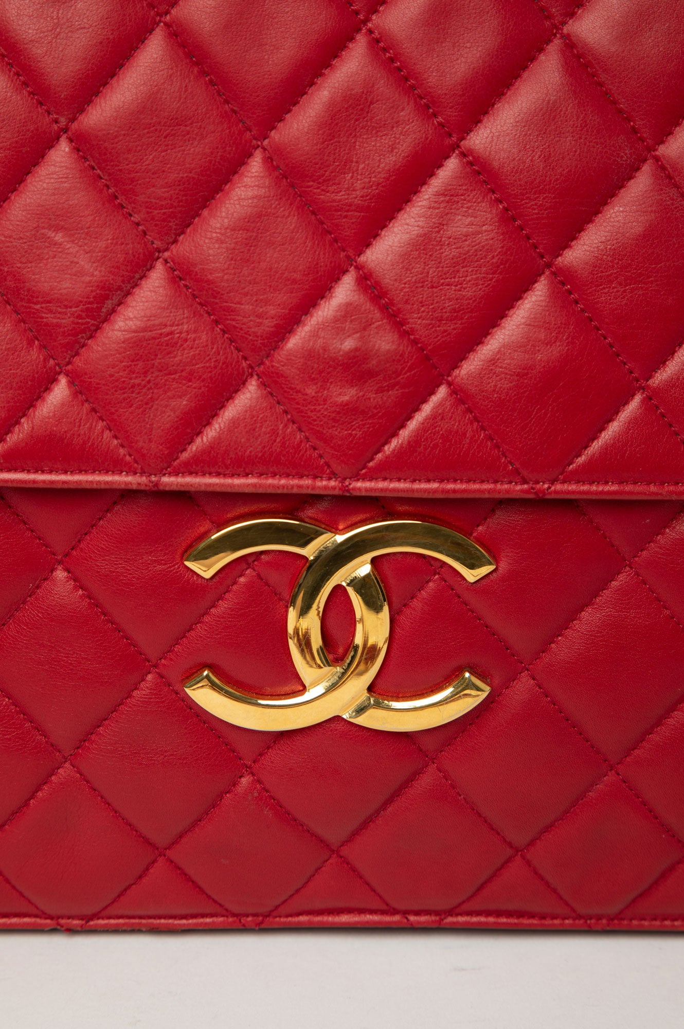 Chanel Vintage Red Classic 3 Way Flap Bag